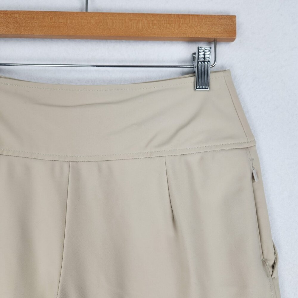 Athleta Pants Women 4 Petite Cream Stellar Wide Leg Crop Side Zip Stretch Casual - Picture 11 of 15